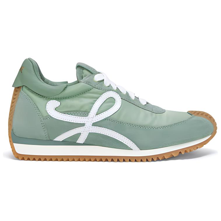 (W) LOEWE Low-Top Suede Sneakers 'Green Lace-Up' 圖 2