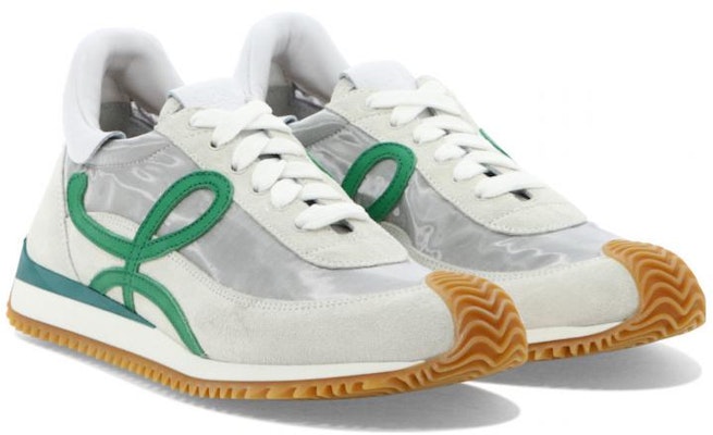 (W) LOEWE 低帮科技网布麂皮运动鞋 '白绿' L814282X62-8572 Lookbook (W) LOEWE 低帮科技网布麂皮运动鞋 '白绿' L814282X62-8572
