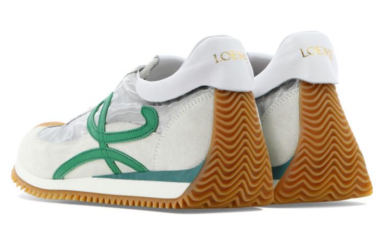 Shop (W) LOEWE 低帮科技网布麂皮运动鞋 '白绿' L814282X62-8572