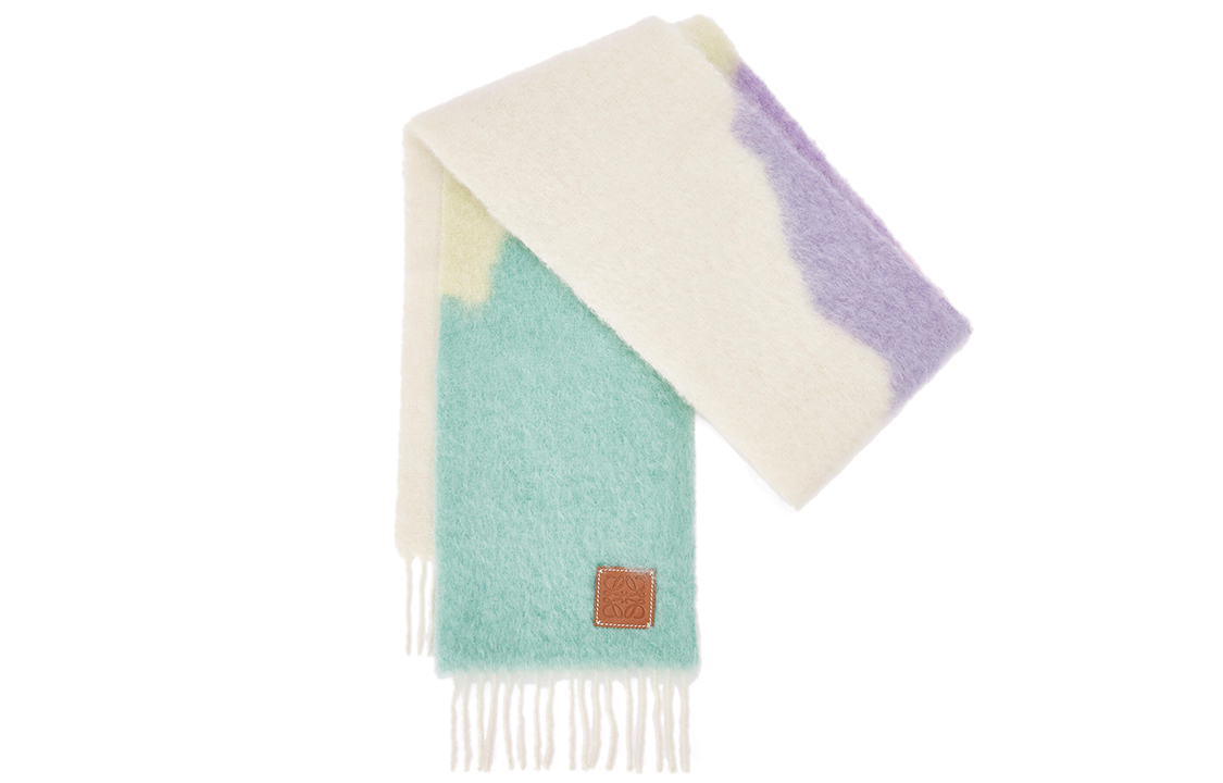 (Women) LOEWE Multicolor Graphic Wool Scarf White F655257X03-2016 圖 3