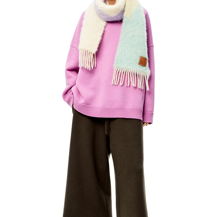 (Women) LOEWE Multicolor Graphic Wool Scarf White F655257X03-2016 圖 4