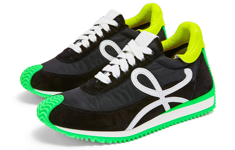 (W) LOEWE Nylon Sneakers 'Black Green' 圖 3