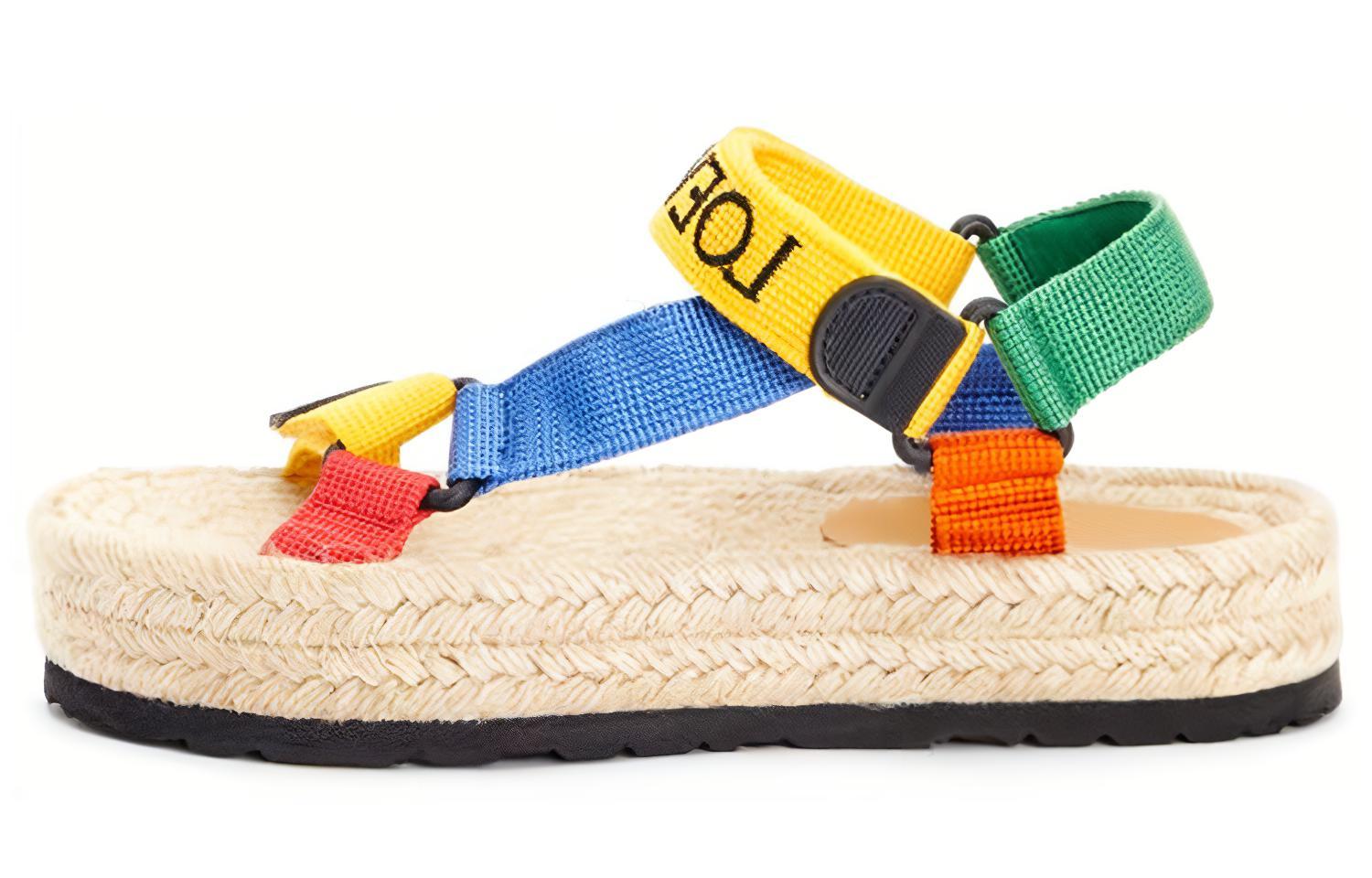 (W) LOEWE Nylon Strap Braided Fashion Slide 'Yellow'