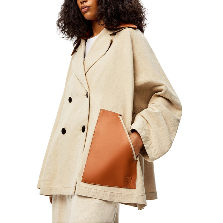 Purchase (W) 로에베 오버사이즈 카키 더블브레스티드 블레이저 자켓 S359338XAY-2580