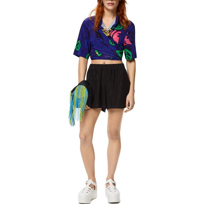 Lookbook (W) LOEWE Paula''s Ibiza SS22 Seluar Pendek Kasual Hitam. S616Y04X24-1100