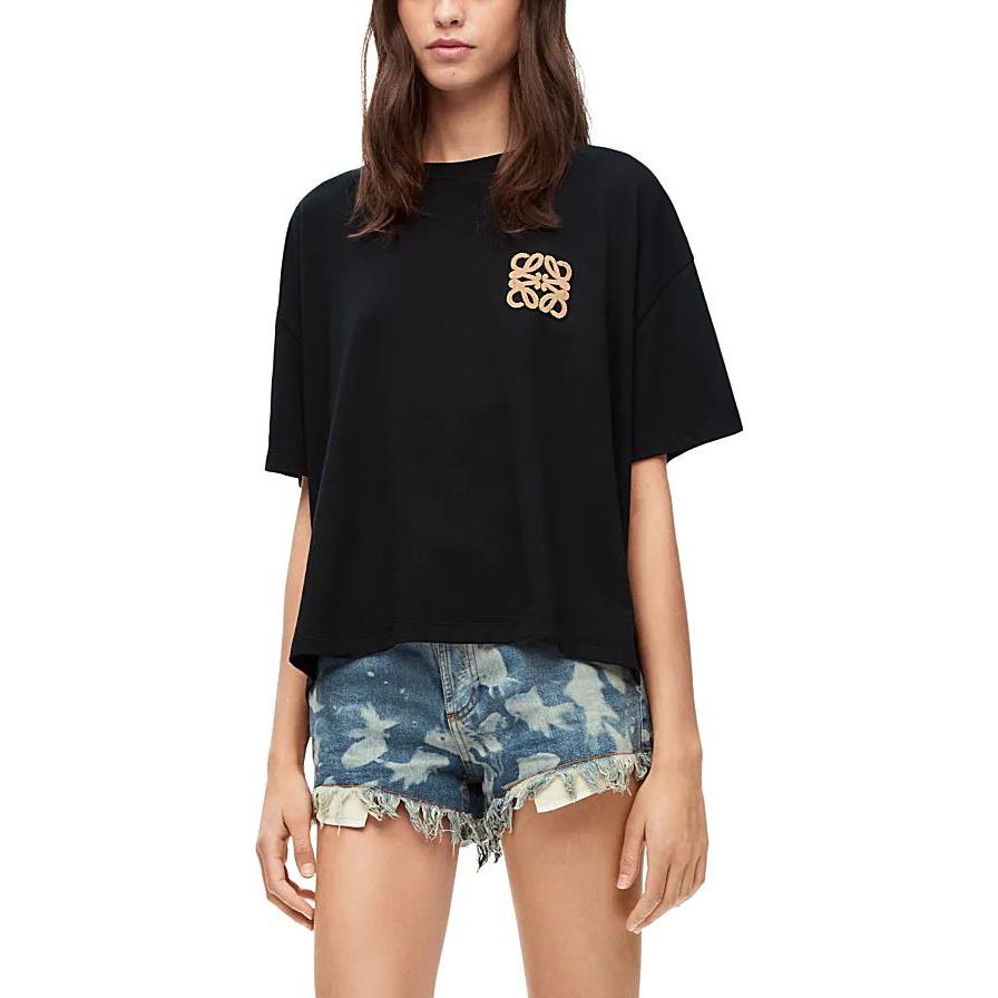 Purchase (W) LOEWE Paula''s Ibiza SS23 黑色logo印花宽松T恤。 S616Y22J12-1100