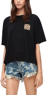 (W) LOEWE Paula''s Ibiza SS23 黑色logo印花宽松T恤。 S616Y22J12-1100 Purchase (W) LOEWE Paula''s Ibiza SS23 黑色logo印花宽松T恤。 S616Y22J12-1100