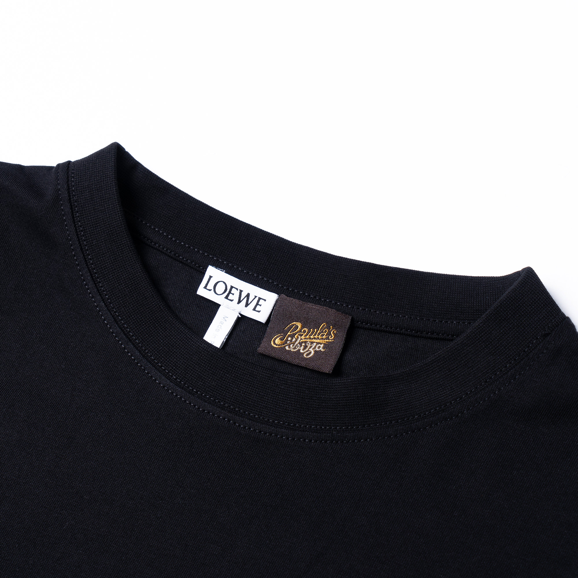 Sizing (W) LOEWE Paula''s Ibiza SS23 黑色logo印花宽松T恤。 S616Y22J12-1100