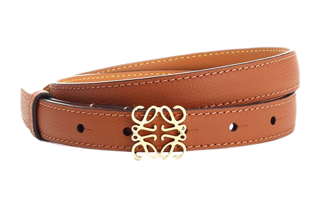 Shop (W) LOEWE 棕色鹅卵石纹皮带 2厘米宽 E619Z15X03-2526