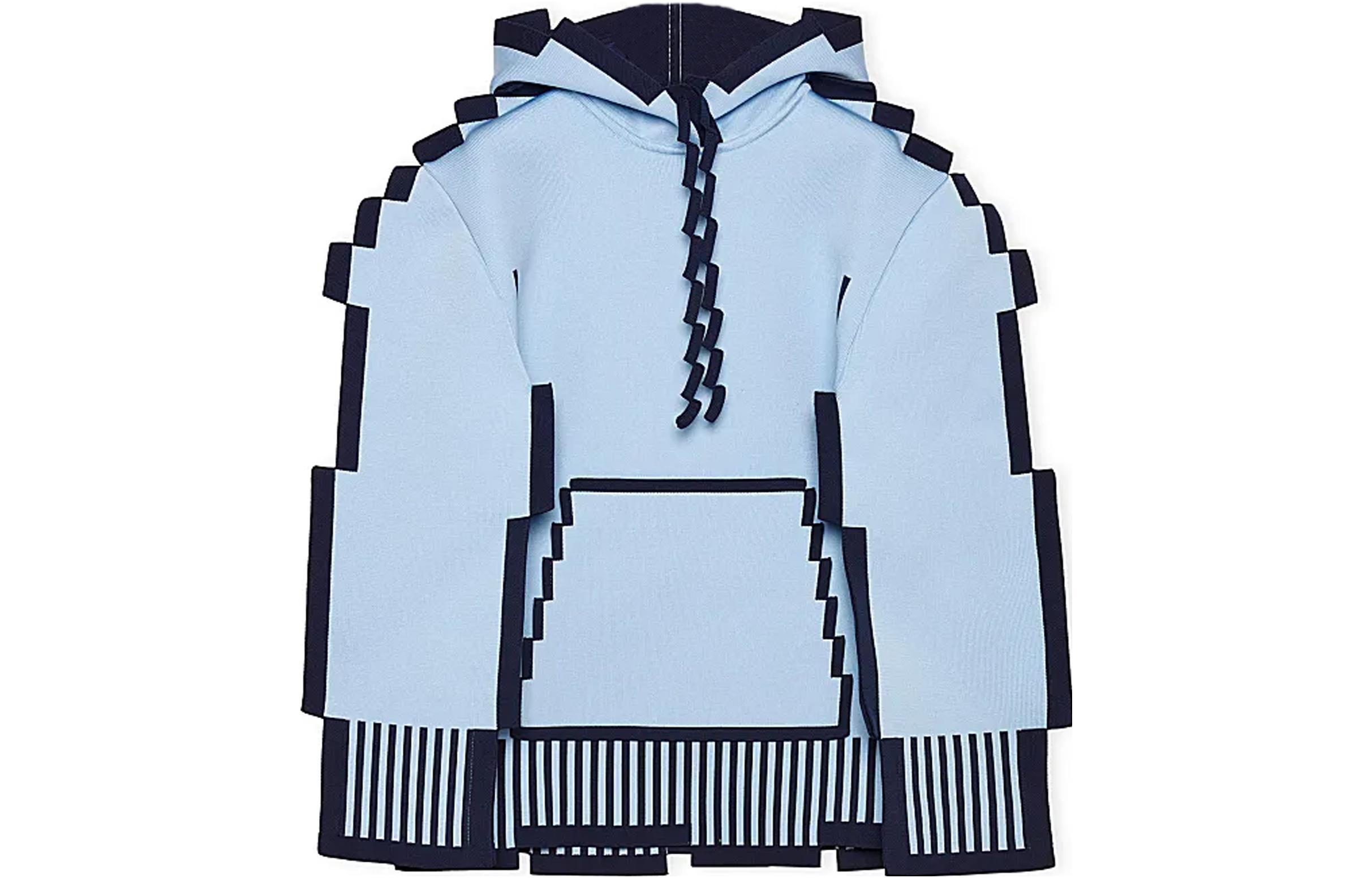 (Women) LOEWE Pixel Series  Mosaic Hoodie Light Blue - SS23 Spring Summer New Arrival S540Y14KCP-5140