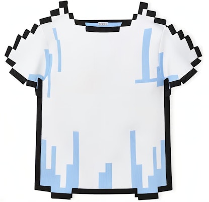 (W) ロエベ ピクセルシリーズ SS23 テクノロジープリント ホワイトTシャツ. S540Y14KCO-2100 Order (W) ロエベ ピクセルシリーズ SS23 テクノロジープリント ホワイトTシャツ. S540Y14KCO-2100