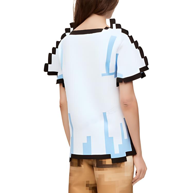 Shop (W) ロエベ ピクセルシリーズ SS23 テクノロジープリント ホワイトTシャツ. S540Y14KCO-2100