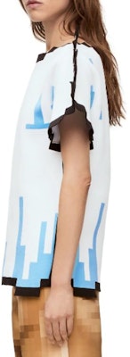 (W) ロエベ ピクセルシリーズ SS23 テクノロジープリント ホワイトTシャツ. S540Y14KCO-2100 Purchase (W) ロエベ ピクセルシリーズ SS23 テクノロジープリント ホワイトTシャツ. S540Y14KCO-2100