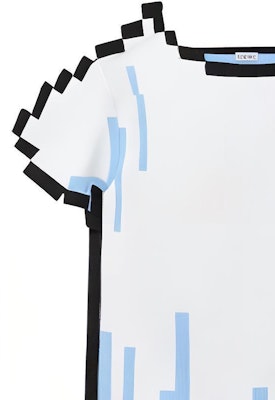 (W) ロエベ ピクセルシリーズ SS23 テクノロジープリント ホワイトTシャツ. S540Y14KCO-2100 Details for (W) ロエベ ピクセルシリーズ SS23 テクノロジープリント ホワイトTシャツ. S540Y14KCO-2100