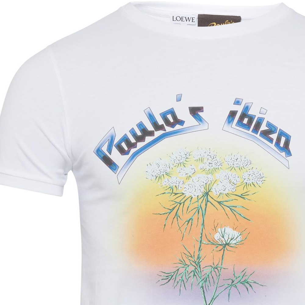 Sizing (W) LOEWE 植物Logo印花圓領白色T恤 時尚款式 S616Y22X45-2016