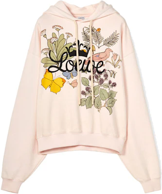 (W) LOEWE Hoodie Motif Tanaman Drawstring Warna Pink. S800Y25X03-7629 Order (W) LOEWE Hoodie Motif Tanaman Drawstring Warna Pink. S800Y25X03-7629
