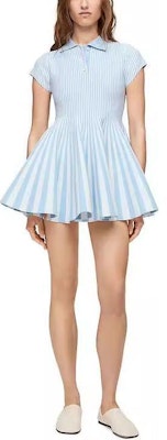 (Women) LOEWE Pleated Short-Sleeve Polo Dress Women Blue S540Y15K94-6413 Order (Women) LOEWE Pleated Short-Sleeve Polo Dress Women Blue S540Y15K94-6413