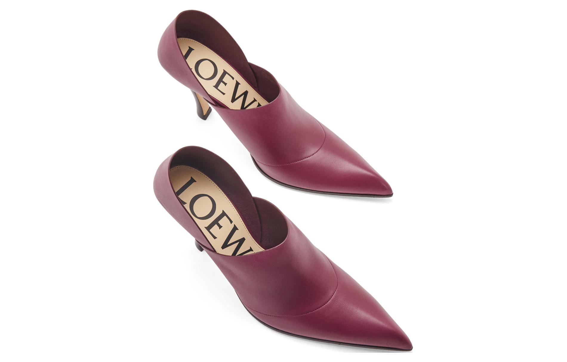 (W) LOEWE Pointed Toe Leather High Heels 'Cherry' 圖 4