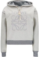 (Women) LOEWE Puzzle Embroidered Cotton Hoodie Women’s Light Grey S359341X98-1440 (Women) LOEWE Puzzle Embroidered Cotton Hoodie Women’s Light Grey S359341X98-1440