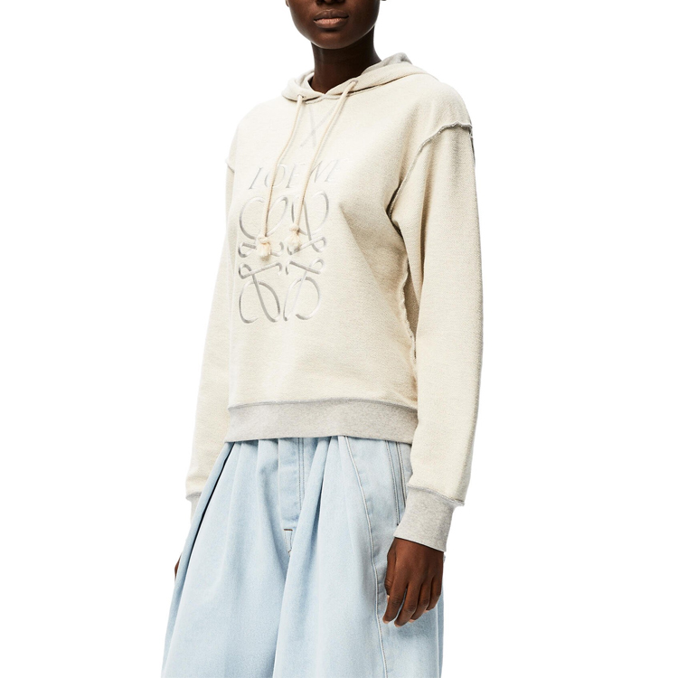 Purchase (W) LOEWE Puzzle 刺繡棉質連帽衫 女款 淺灰色 S359341X98-1440