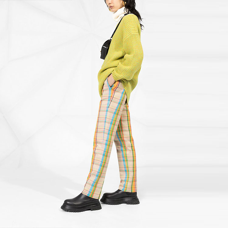 Shop (W) LOEWE Celana Kasual Kotak-Kotak Pelangi Multicolor D2292032IC-9990