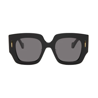 (Women) LOEWE Rectangular Acetate Sunglasses with Logo Detail - Black LW40129UW5001A 192337156168
