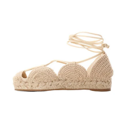 (W) LOEWE Round Toe Lace-Up Espadrilles 'Light Brown'