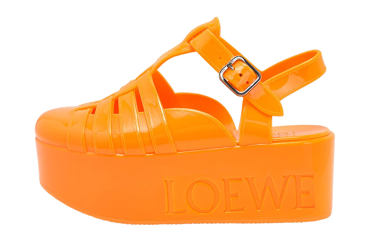 (W) LOEWE Rubber Platform Sandal 'Orange'