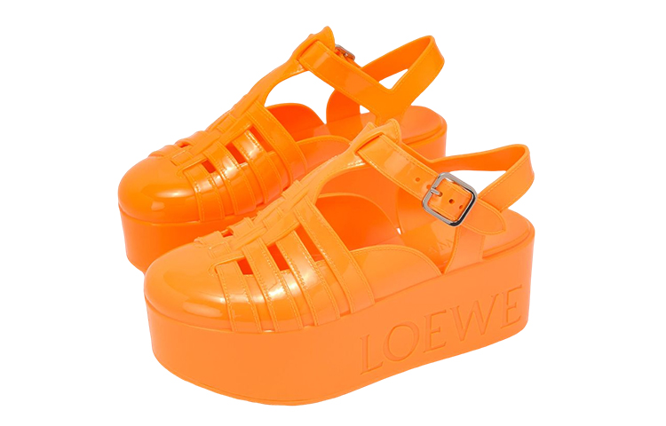 (W) LOEWE Rubber Platform Sandal 'Orange' 圖 3