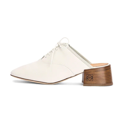 (W) LOEWE Sheepskin Lace-Up High-Heel 'White Fashion'