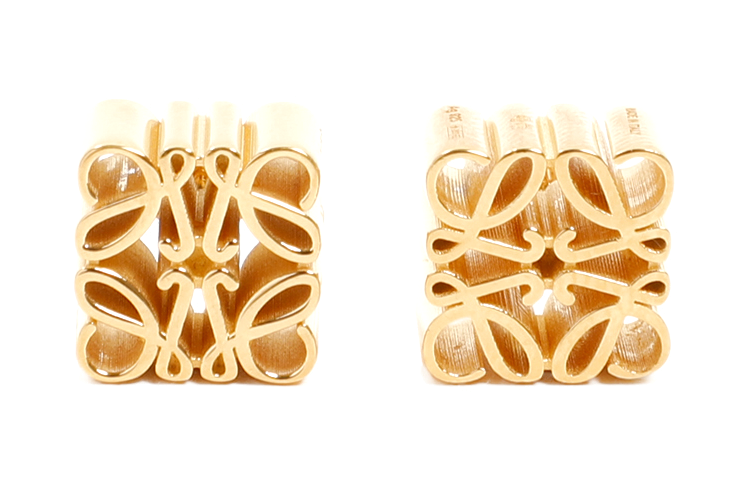 (Women) LOEWE Silver Anagram Stud Earrings for Women in Gold. J821239X048130