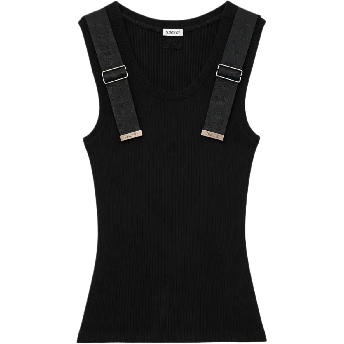 (Women) LOEWE Sleeveless Stretch Cotton Tank Top with Double L Embroidery FW26. S540Y23X59-1100