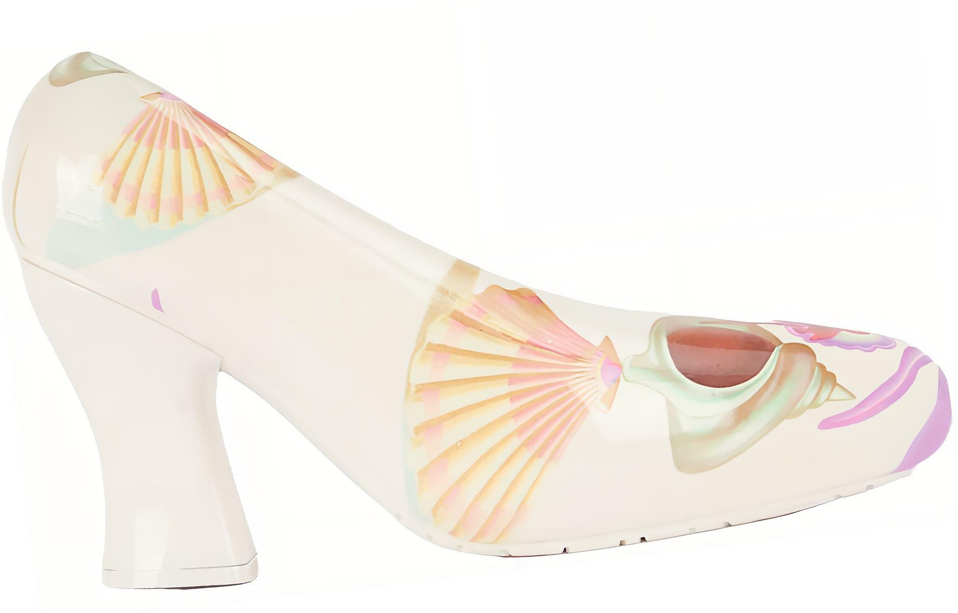 (W) LOEWE Slip-On Elegant Chunky High Heel 'White' 圖 2