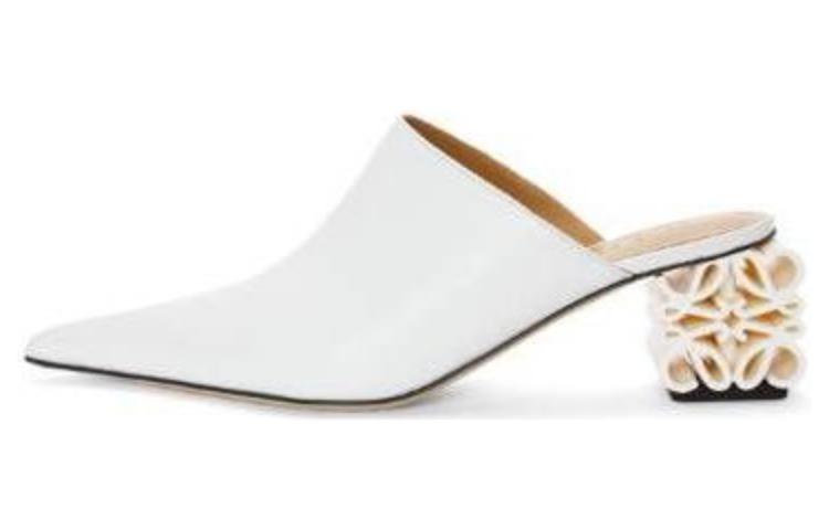 Buy (W) LOEWE Sandal Slip-On Hak Tinggi 'Kulit Putih' L815379X682100