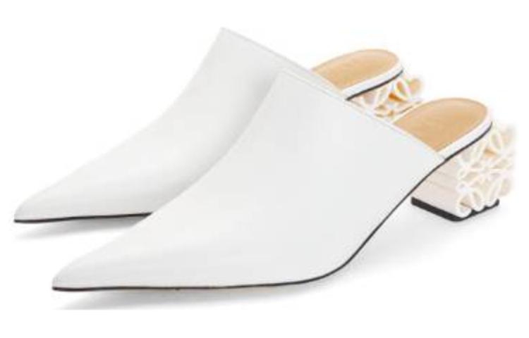 Lookbook (W) LOEWE Sandal Slip-On Hak Tinggi 'Kulit Putih' L815379X682100