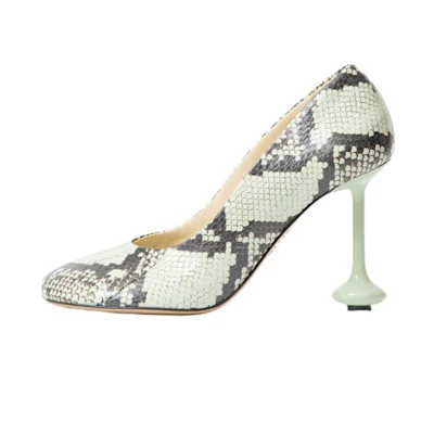 (W) LOEWE Slip-On Pump 'Green Asymmetric Heel'