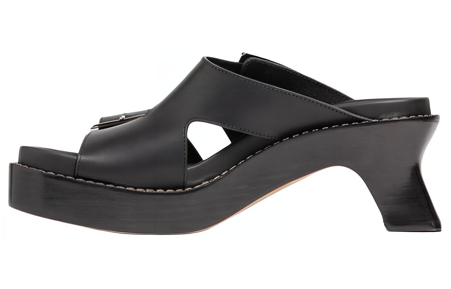 (W) LOEWE Slip-On Slides 'Black Leather'