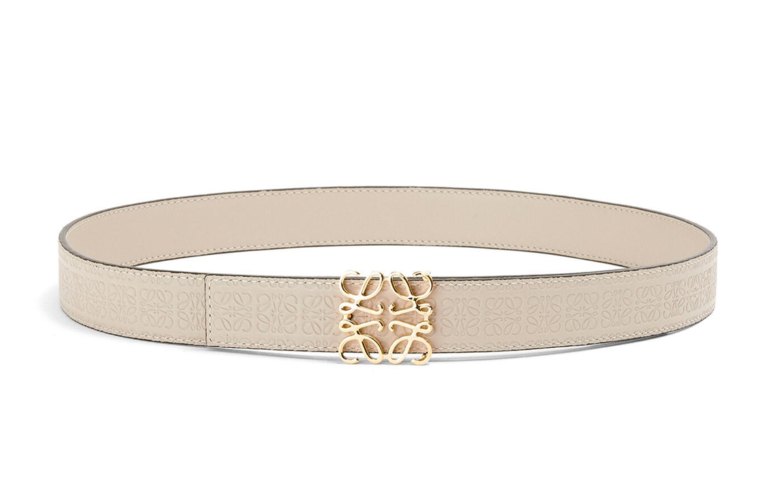 (Women) LOEWE Smooth Buckle Leather Belt White 2.8cm E619Z26X02-3971