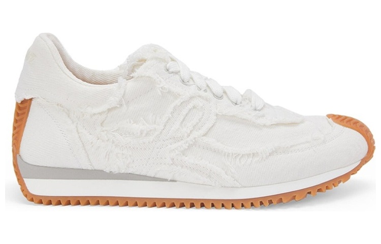 (W) LOEWE Sneaker with Frayed Denim Trim 'White' 圖 2