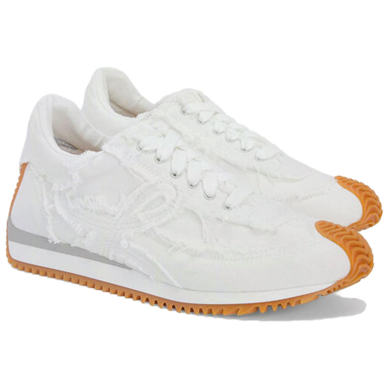 (W) LOEWE Sneaker with Frayed Denim Trim 'White' 圖 4