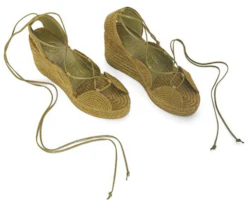 Lookbook (W) LOEWE Solar 'Espadrille Wedge Hijau Hemp Ankle Tie' L616283X19-8795