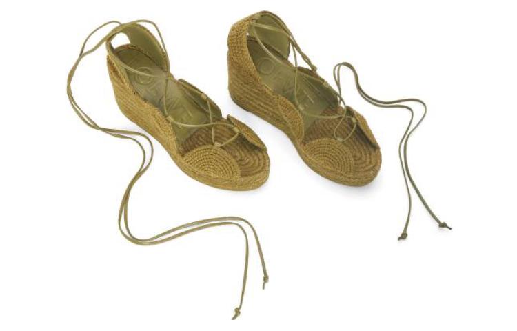 Lookbook (W) LOEWE Solar 'Alpargata Plataforma Verde Cáñamo con Cinta al Tobillo' L616283X19-8795