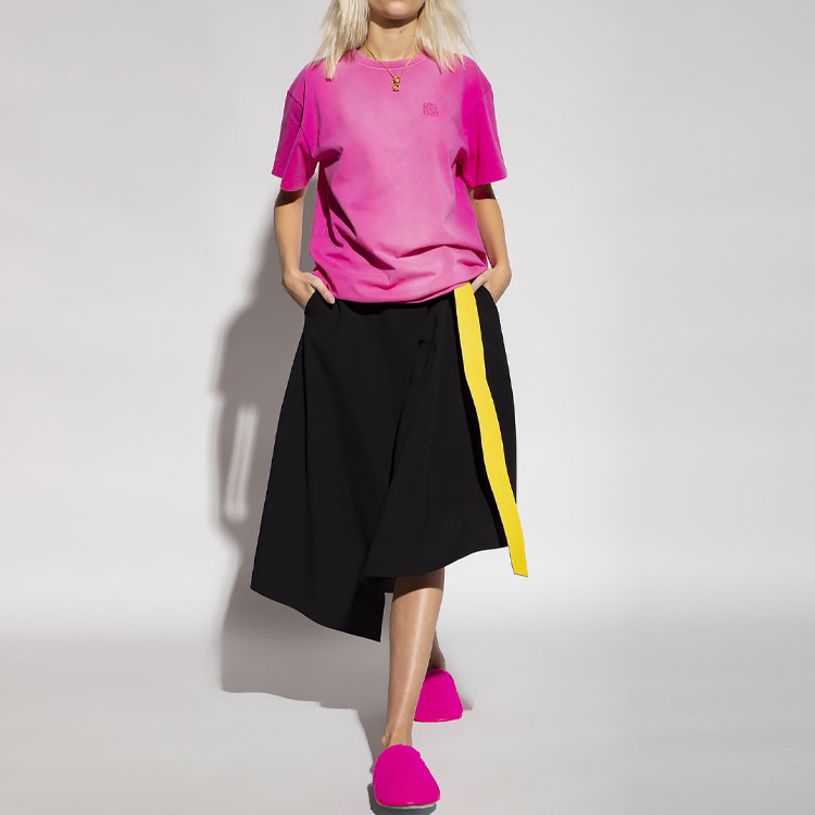 Lookbook (W) LOEWE 女裝粉色純色圓領短袖T恤 SS22 修身版型 S359Y22X13-7550