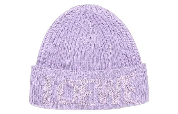 Lookbook (Women) LOEWE Solid Color Knit Wool Beanie  Purple. F540257X23-6140