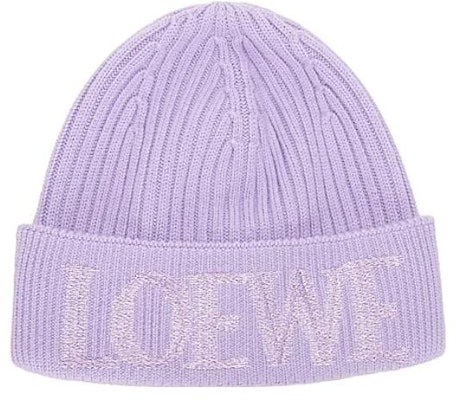 (Women) LOEWE Solid Color Knit Wool Beanie Purple. F540257X23-6140 Lookbook (Women) LOEWE Solid Color Knit Wool Beanie Purple. F540257X23-6140