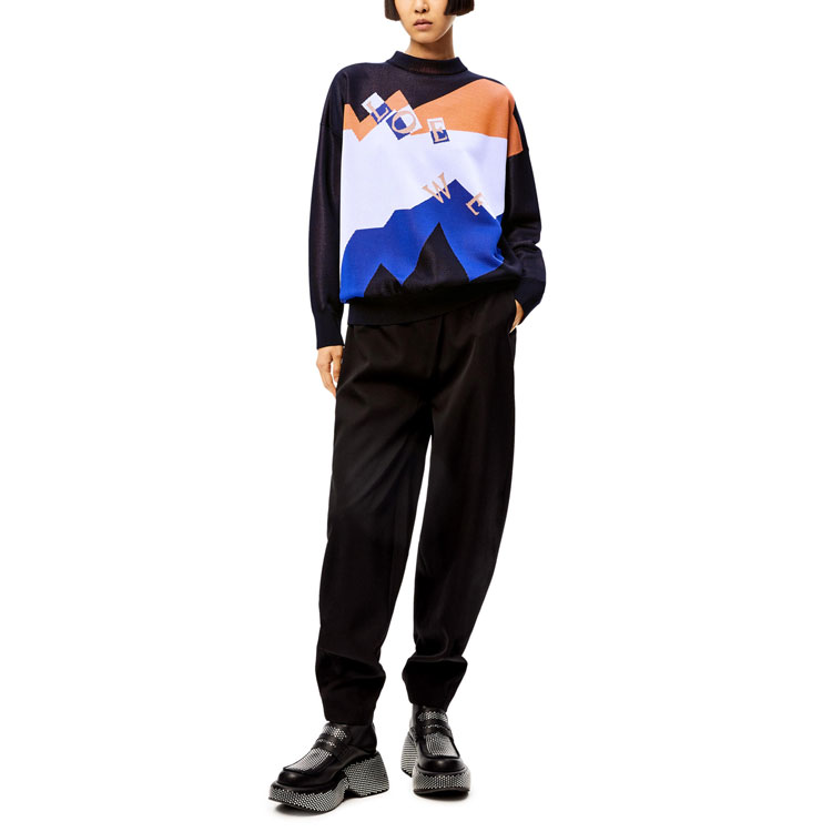 Lookbook (W) LOEWE SS21 字母提花織物拼色毛衣多彩款式 S540Y14K83-1642