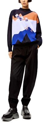 (Women) LOEWE SS21 Alphabet Jacquard Knit Pullover Sweater Multicolor. S540Y14K83-1642 Lookbook (Women) LOEWE SS21 Alphabet Jacquard Knit Pullover Sweater Multicolor. S540Y14K83-1642