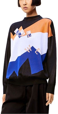 (Women) LOEWE SS21 Alphabet Jacquard Knit Pullover Sweater Multicolor. S540Y14K83-1642 Purchase (Women) LOEWE SS21 Alphabet Jacquard Knit Pullover Sweater Multicolor. S540Y14K83-1642