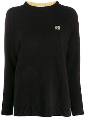 (W) LOEWE 2021春夏黑色羊毛针织圆领毛衣. S3109280SM-1100 Order (W) LOEWE 2021春夏黑色羊毛针织圆领毛衣. S3109280SM-1100