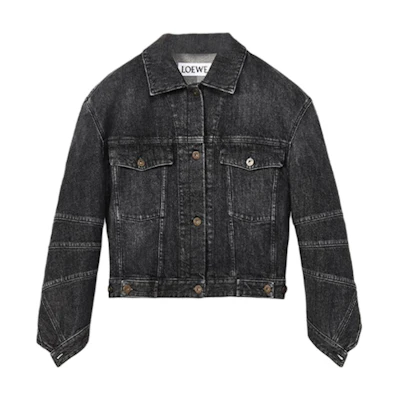 (Women) LOEWE SS22 Black Denim Twill Jacket. S540Y50X17-1100